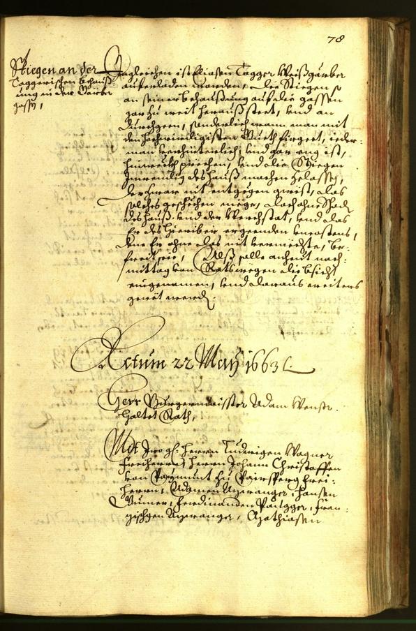 Stadtarchiv Bozen - BOhisto Ratsprotokoll 1663 