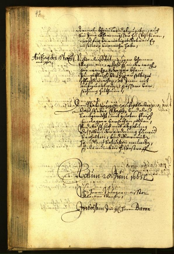 Stadtarchiv Bozen - BOhisto Ratsprotokoll 1663 