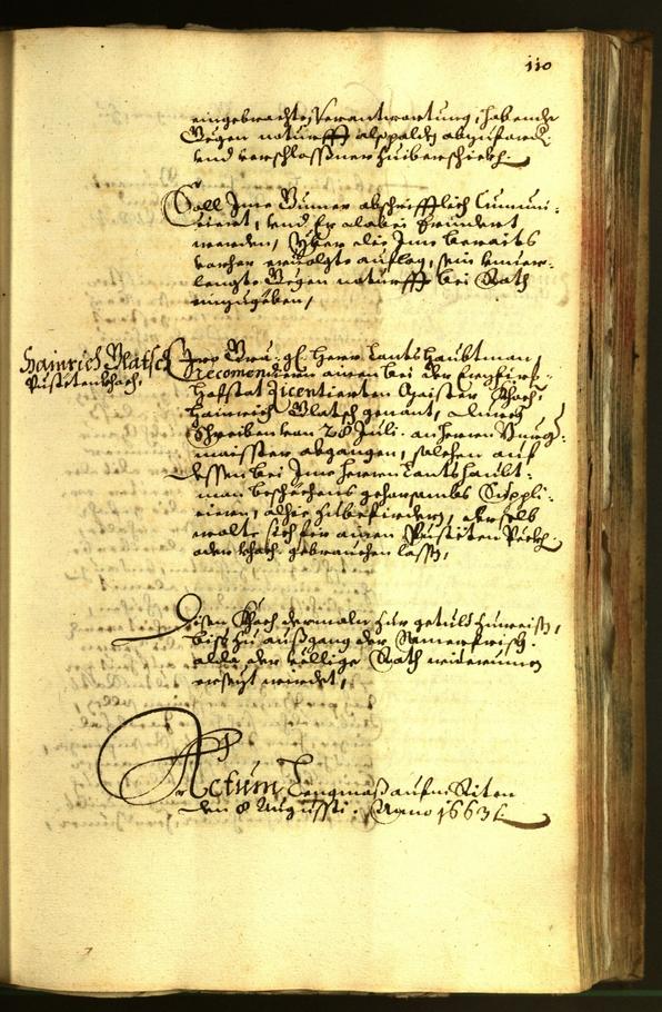 Stadtarchiv Bozen - BOhisto Ratsprotokoll 1663 