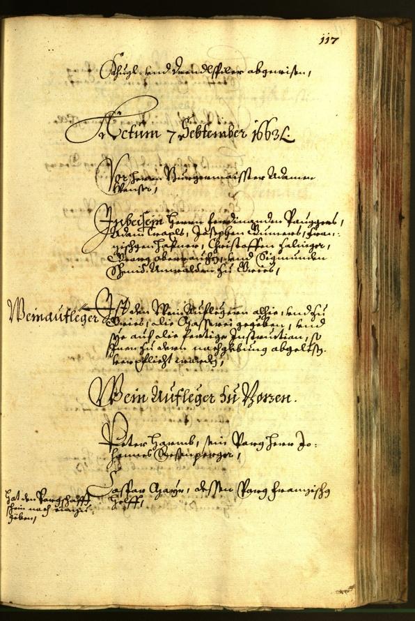 Stadtarchiv Bozen - BOhisto Ratsprotokoll 1663 