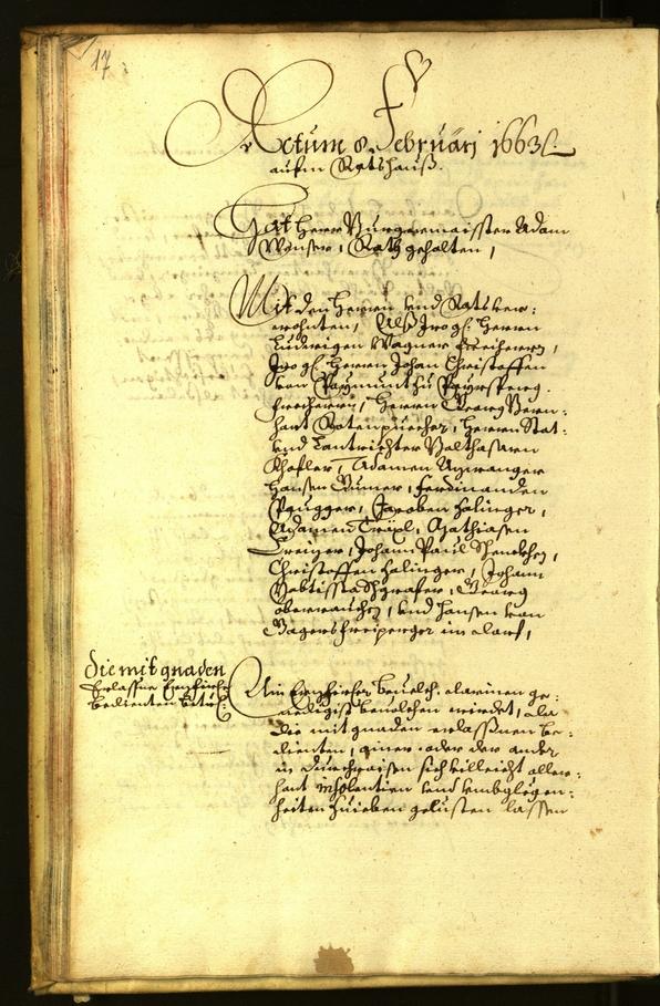 Stadtarchiv Bozen - BOhisto Ratsprotokoll 1663 