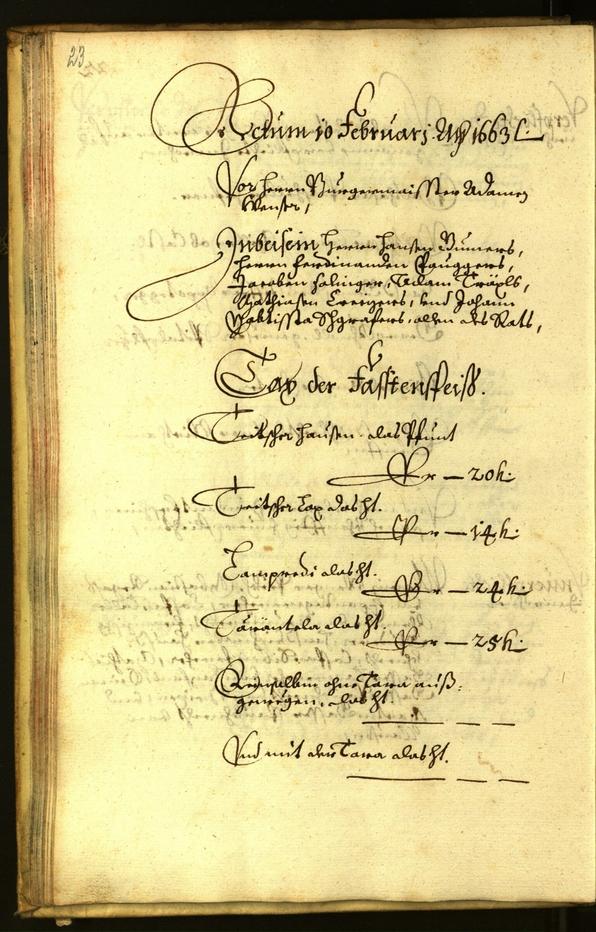 Stadtarchiv Bozen - BOhisto Ratsprotokoll 1663 