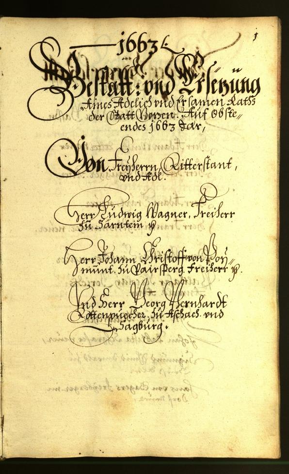 Civic Archives of Bozen-Bolzano - BOhisto Minutes of the council 1663 