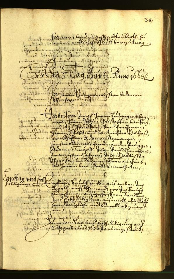 Stadtarchiv Bozen - BOhisto Ratsprotokoll 1663 