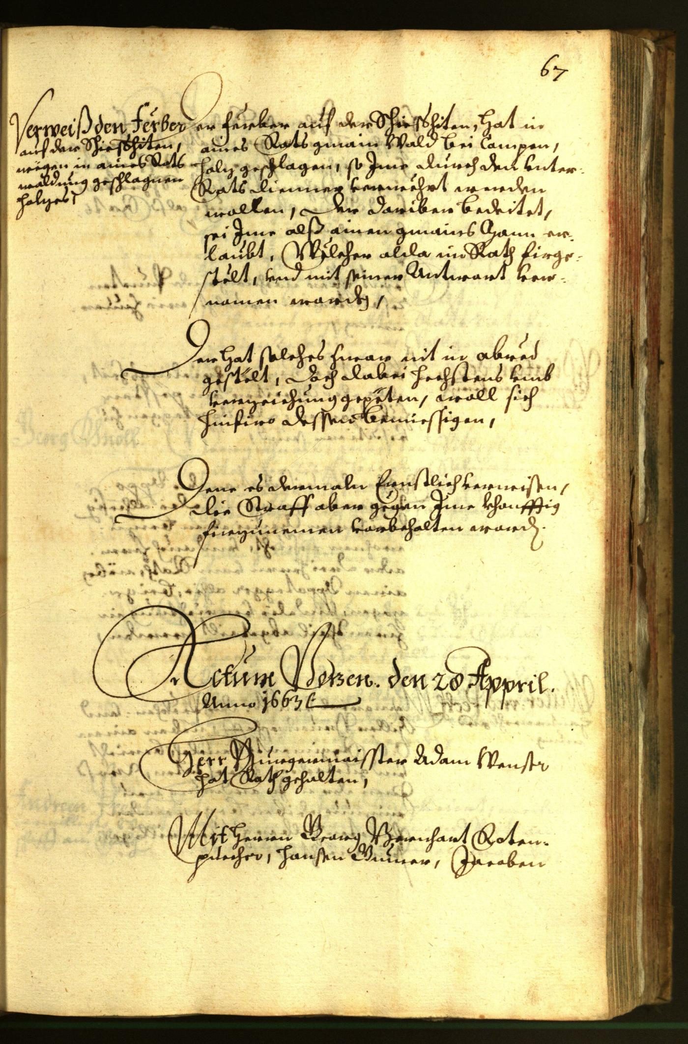 Stadtarchiv Bozen - BOhisto Ratsprotokoll 1663 