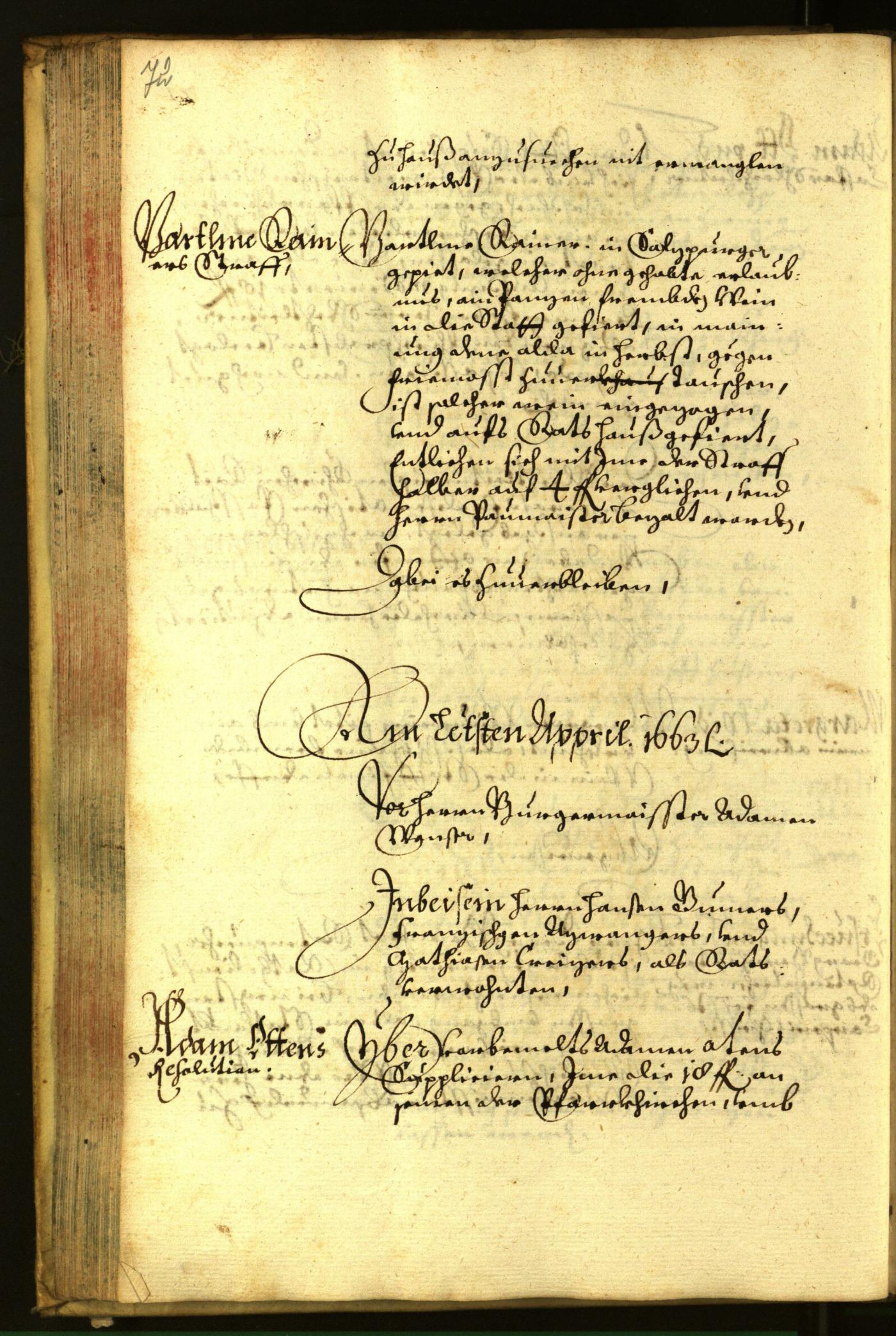 Stadtarchiv Bozen - BOhisto Ratsprotokoll 1663 