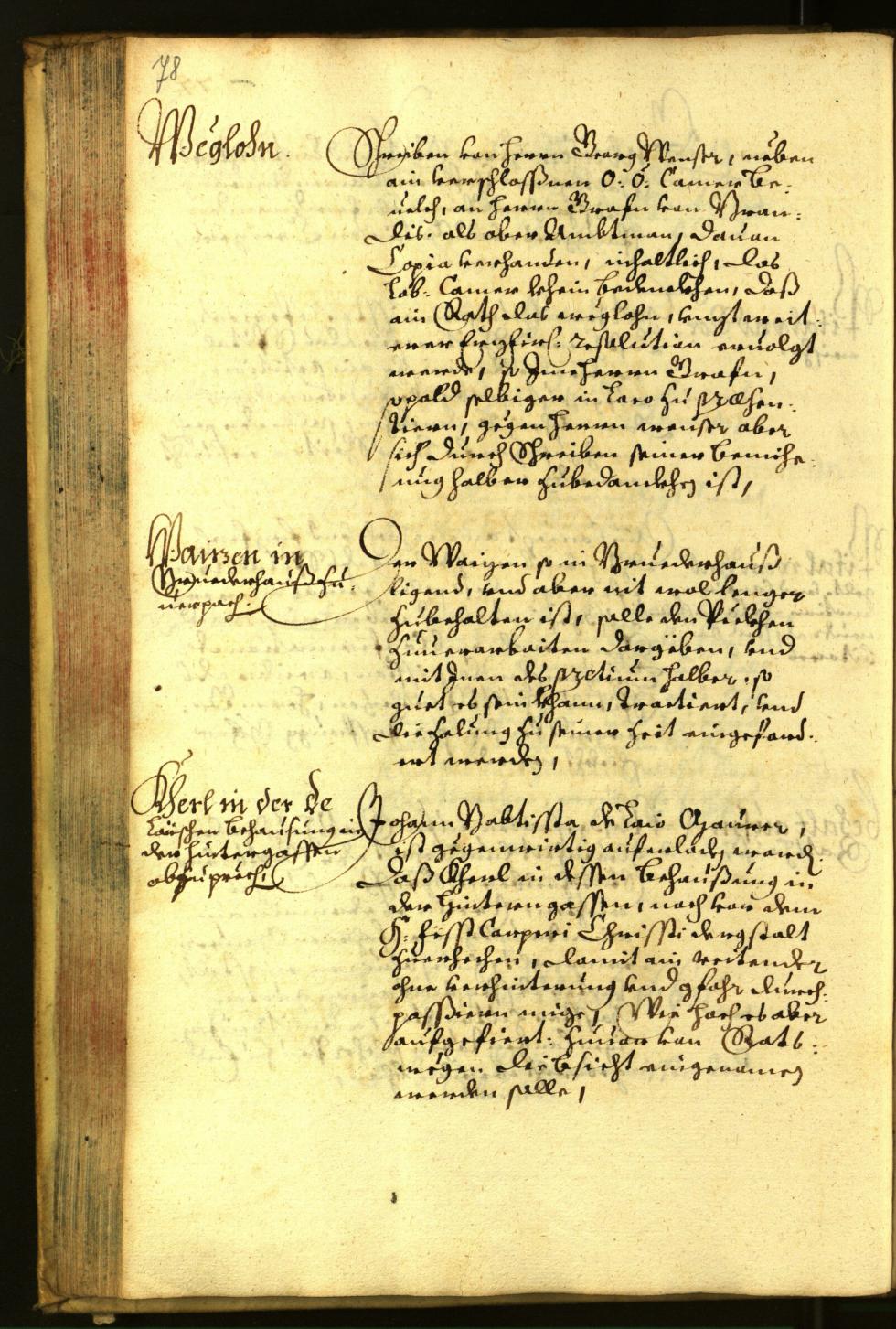 Stadtarchiv Bozen - BOhisto Ratsprotokoll 1663 