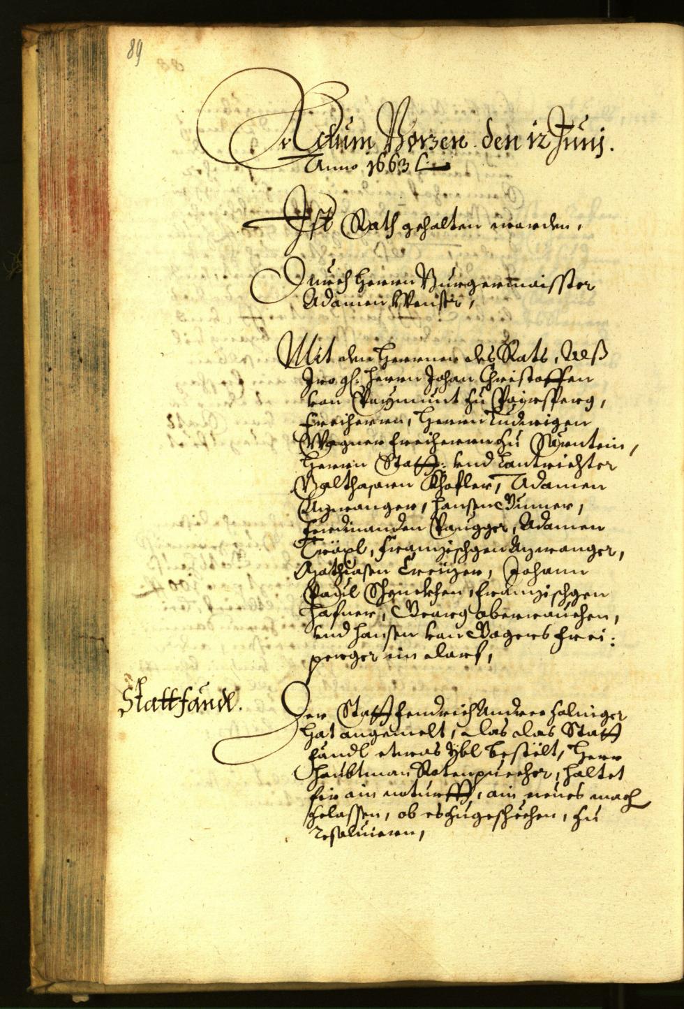 Archivio Storico della Città di Bolzano - BOhisto protocollo consiliare 1663 