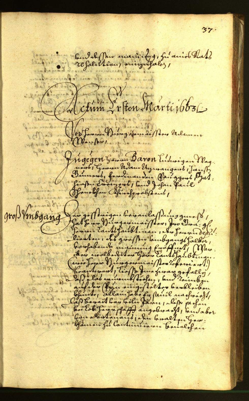 Stadtarchiv Bozen - BOhisto Ratsprotokoll 1663 