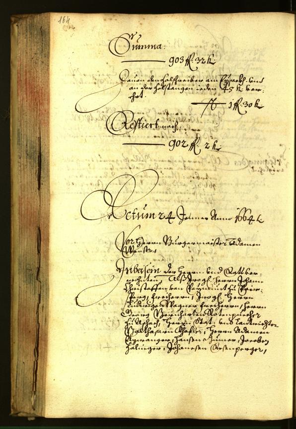 Stadtarchiv Bozen - BOhisto Ratsprotokoll 1664 