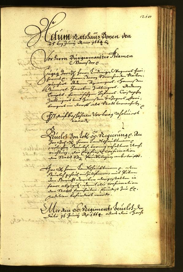 Civic Archives of Bozen-Bolzano - BOhisto Minutes of the council 1664 