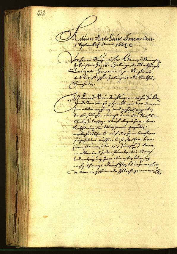 Stadtarchiv Bozen - BOhisto Ratsprotokoll 1664 