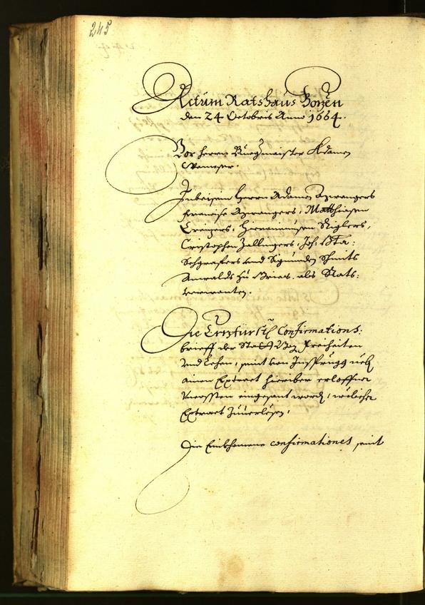 Civic Archives of Bozen-Bolzano - BOhisto Minutes of the council 1664 