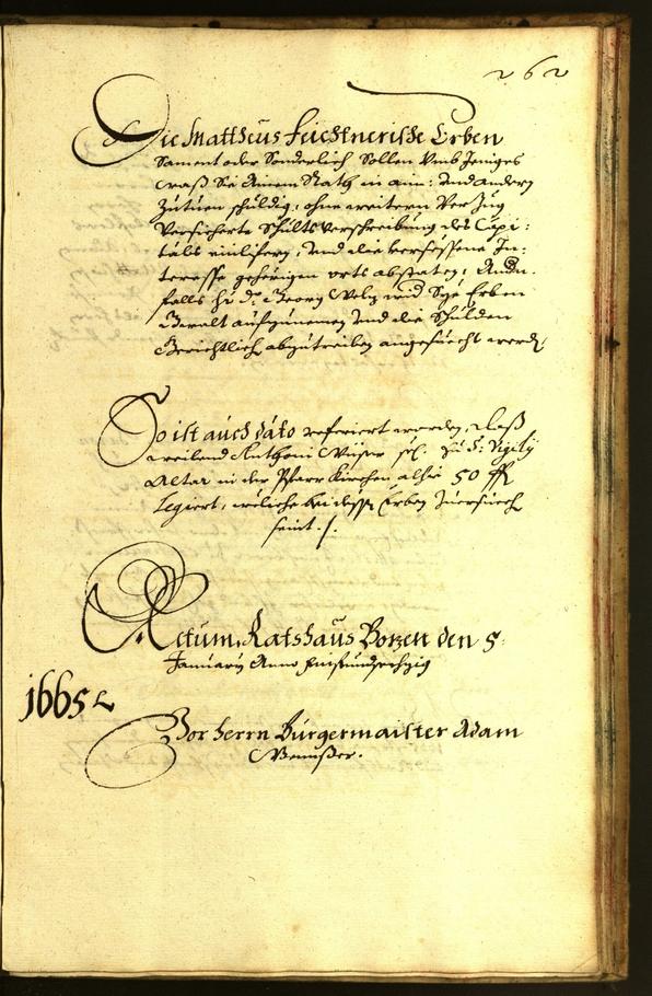 Stadtarchiv Bozen - BOhisto Ratsprotokoll 1664 