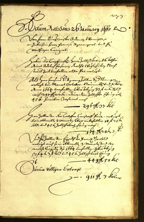 Stadtarchiv Bozen - BOhisto Ratsprotokoll 1664 