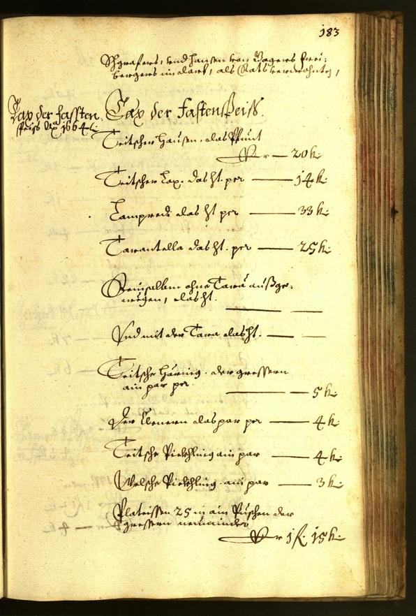 Stadtarchiv Bozen - BOhisto Ratsprotokoll 1664 