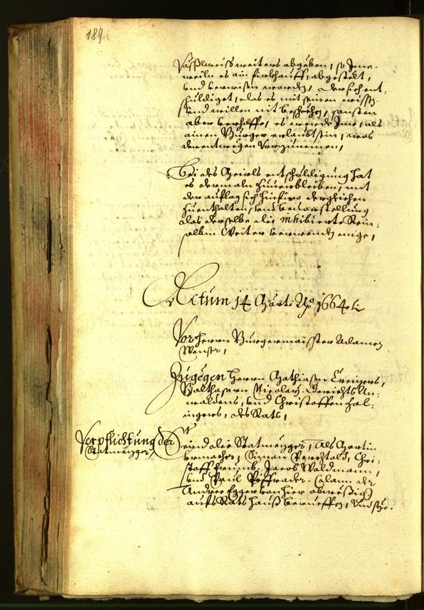 Stadtarchiv Bozen - BOhisto Ratsprotokoll 1664 