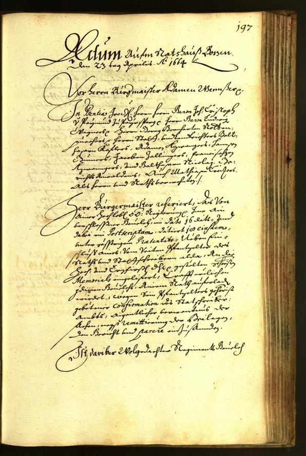 Civic Archives of Bozen-Bolzano - BOhisto Minutes of the council 1664 