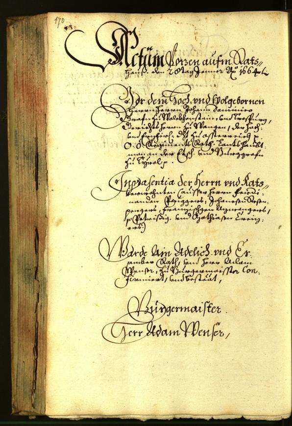 Archivio Storico della Città di Bolzano - BOhisto protocollo consiliare 1664 