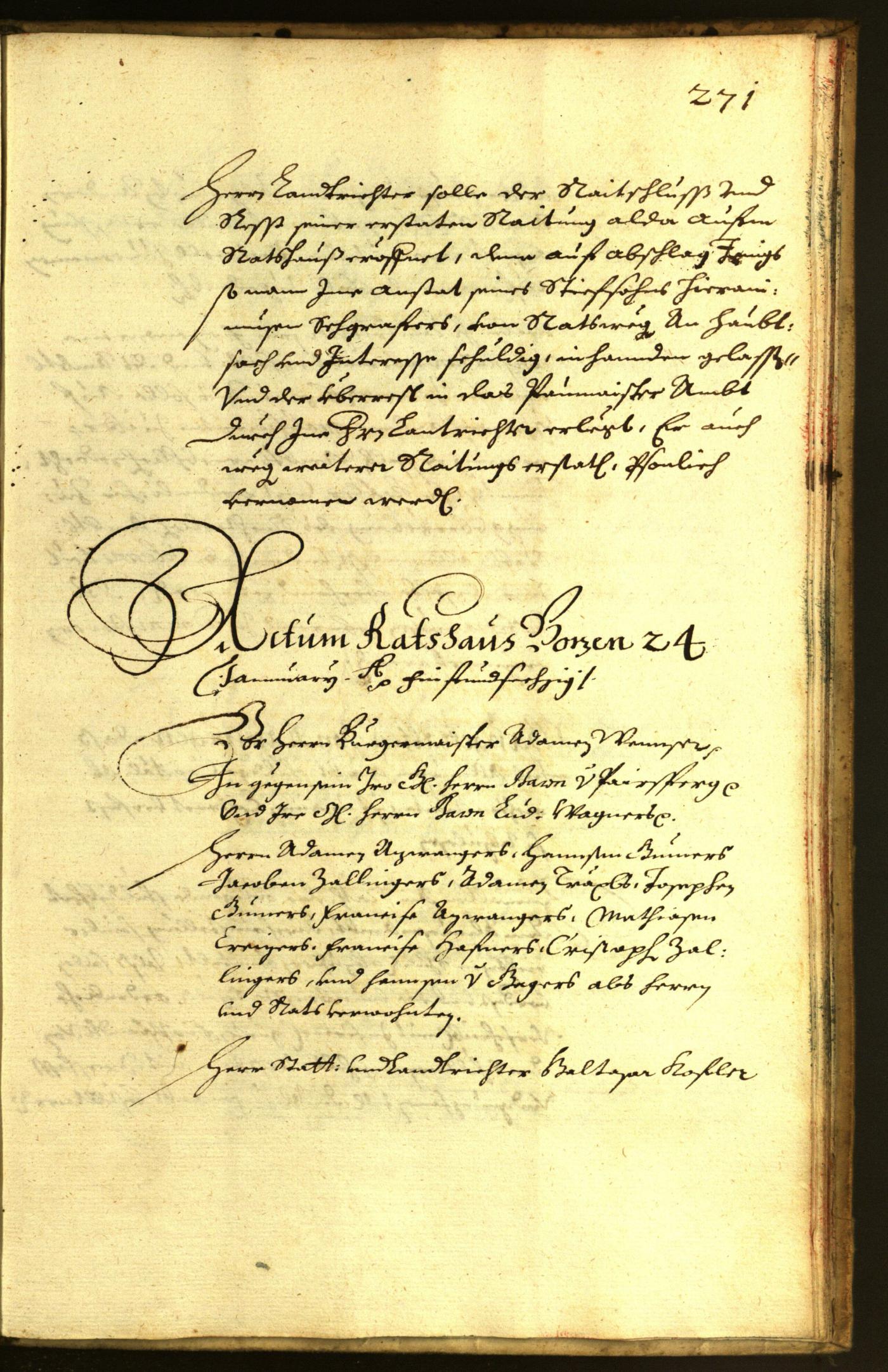 Stadtarchiv Bozen - BOhisto Ratsprotokoll 1664 