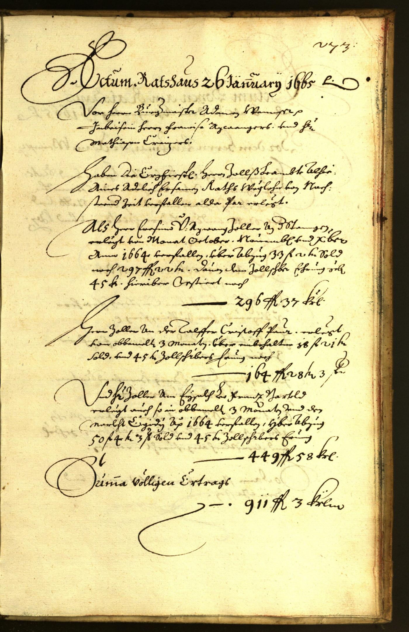 Stadtarchiv Bozen - BOhisto Ratsprotokoll 1664 