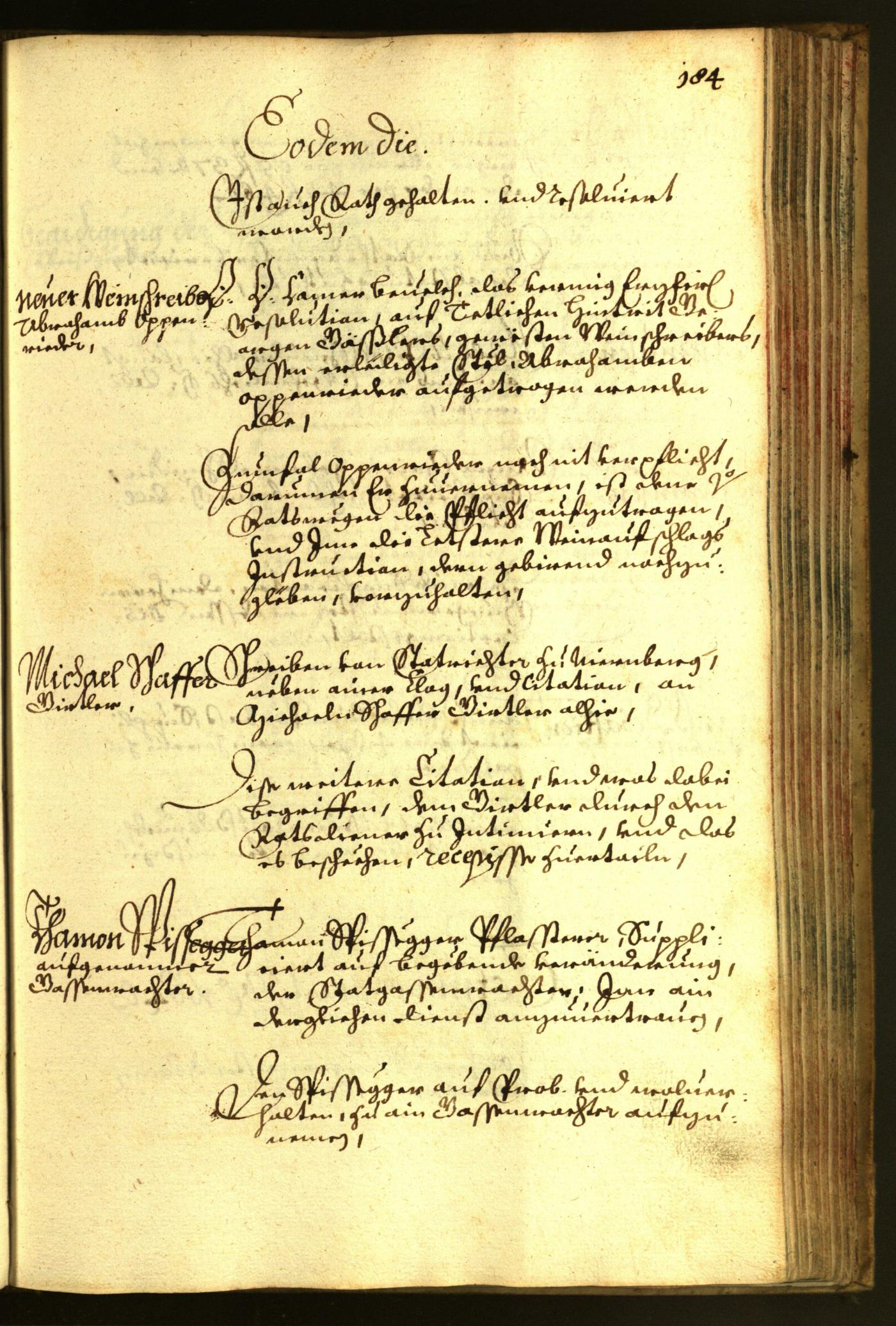 Stadtarchiv Bozen - BOhisto Ratsprotokoll 1664 