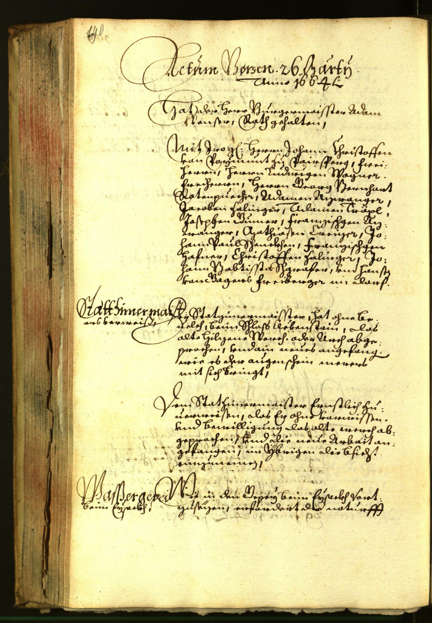 Stadtarchiv Bozen - BOhisto Ratsprotokoll 1664 