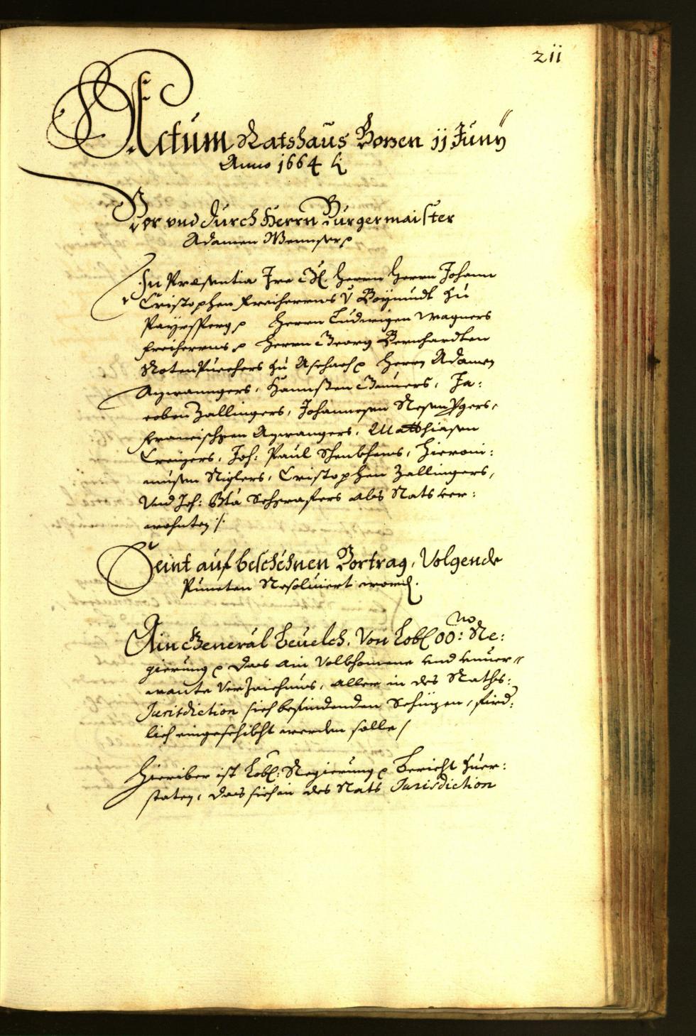 Civic Archives of Bozen-Bolzano - BOhisto Minutes of the council 1664 