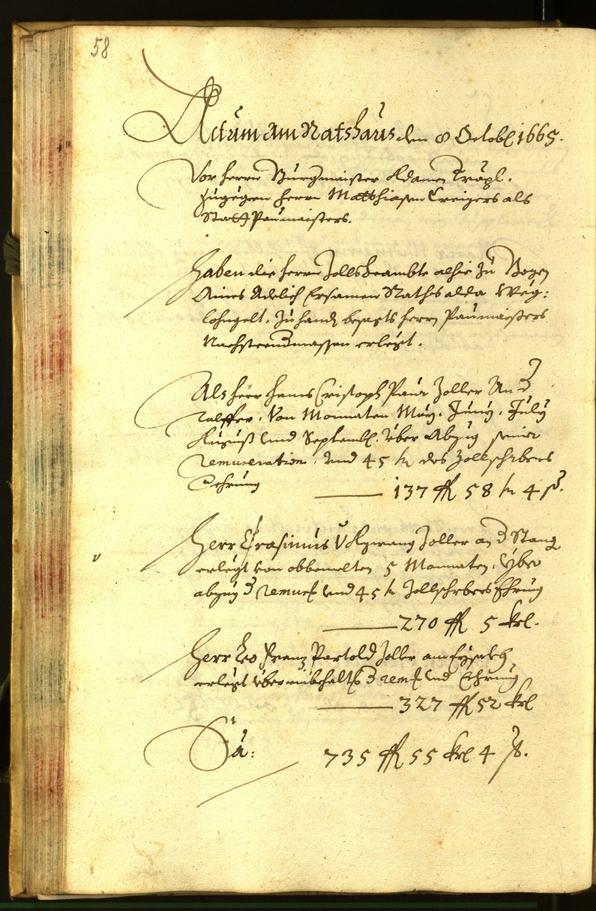 Stadtarchiv Bozen - BOhisto Ratsprotokoll 1665 