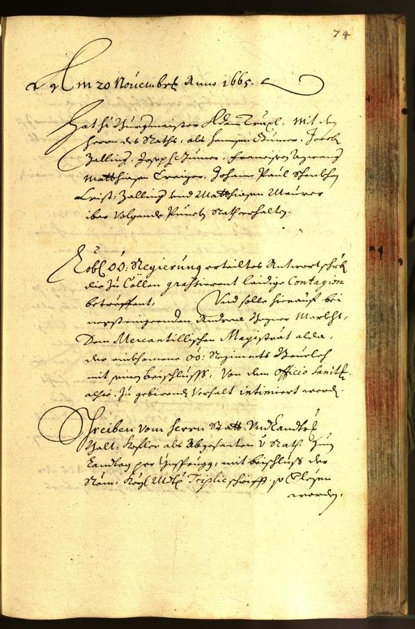 Stadtarchiv Bozen - BOhisto Ratsprotokoll 1665 