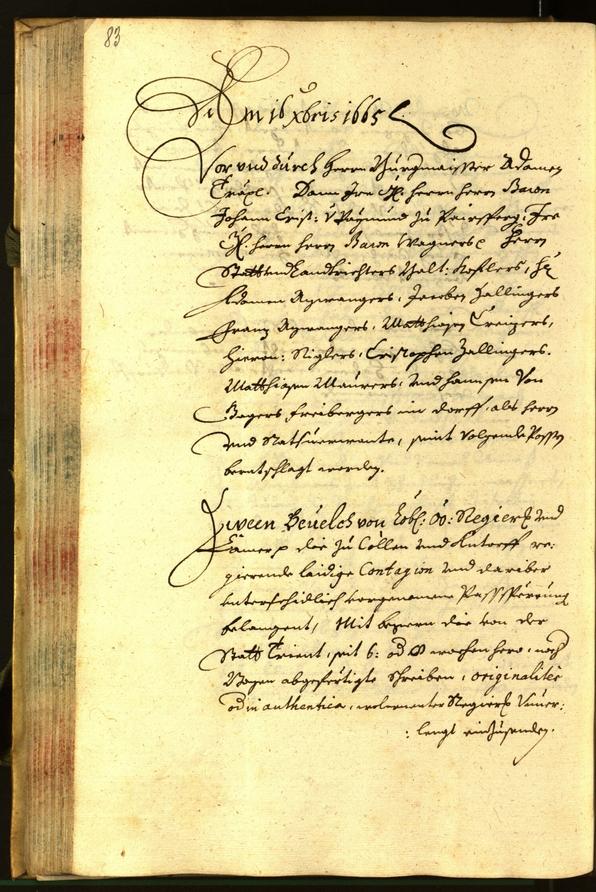 Stadtarchiv Bozen - BOhisto Ratsprotokoll 1665 