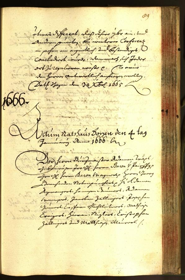 Stadtarchiv Bozen - BOhisto Ratsprotokoll 1665 