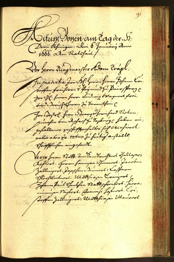 Stadtarchiv Bozen - BOhisto Ratsprotokoll 1665 