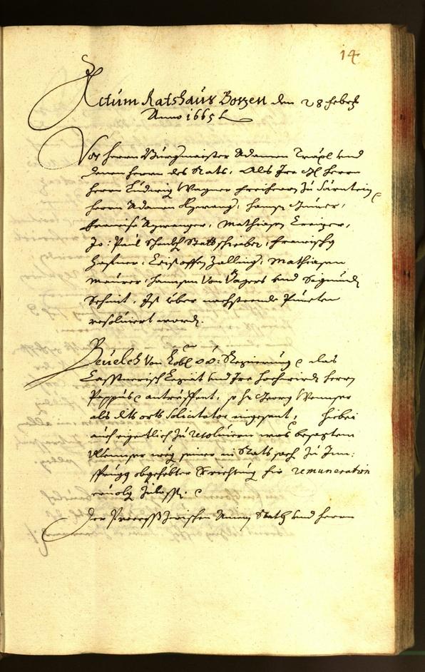 Civic Archives of Bozen-Bolzano - BOhisto Minutes of the council 1665 