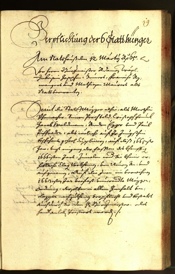 Stadtarchiv Bozen - BOhisto Ratsprotokoll 1665 