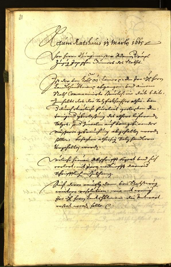 Stadtarchiv Bozen - BOhisto Ratsprotokoll 1665 