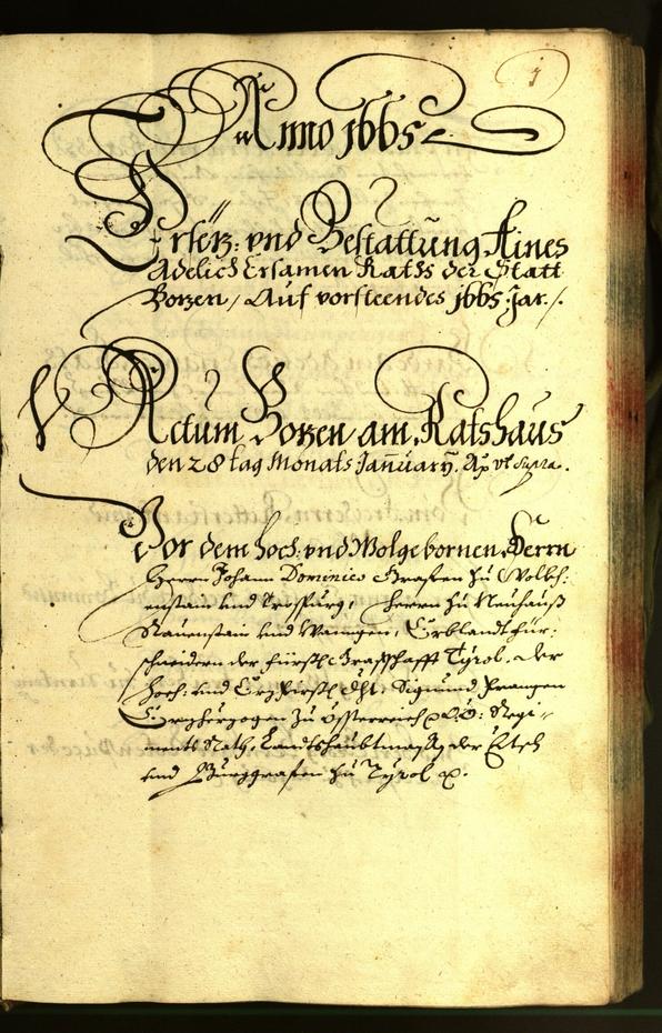 Stadtarchiv Bozen - BOhisto Ratsprotokoll 1665 