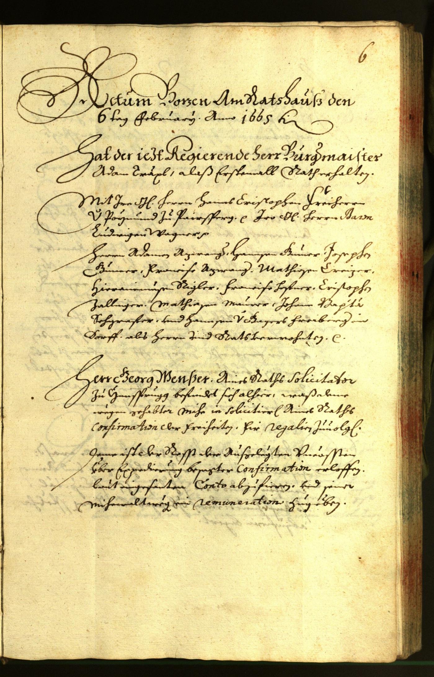 Stadtarchiv Bozen - BOhisto Ratsprotokoll 1665 