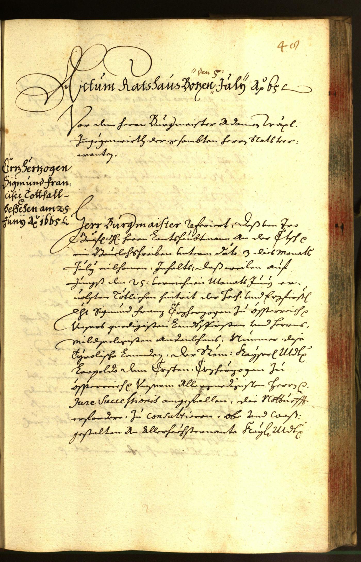 Civic Archives of Bozen-Bolzano - BOhisto Minutes of the council 1665 