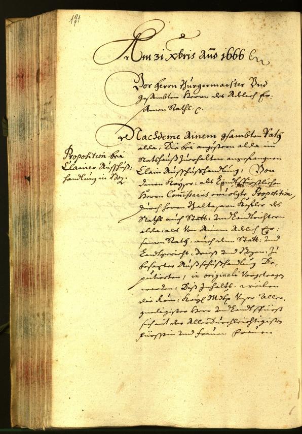 Stadtarchiv Bozen - BOhisto Ratsprotokoll 1666 