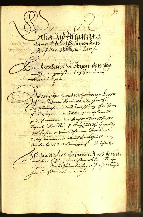 Stadtarchiv Bozen - BOhisto Ratsprotokoll 1666 