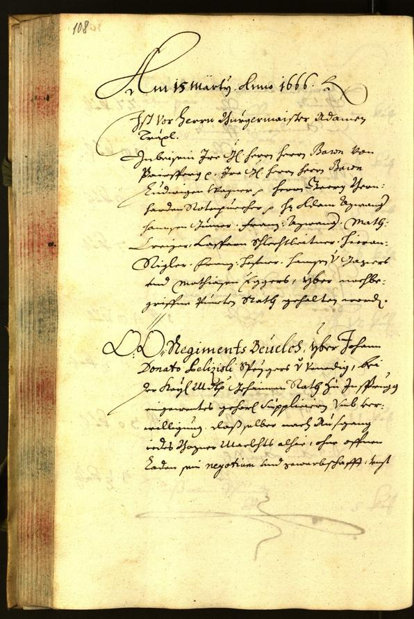 Stadtarchiv Bozen - BOhisto Ratsprotokoll 1666 