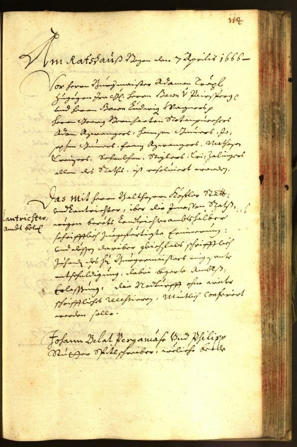 Stadtarchiv Bozen - BOhisto Ratsprotokoll 1666 