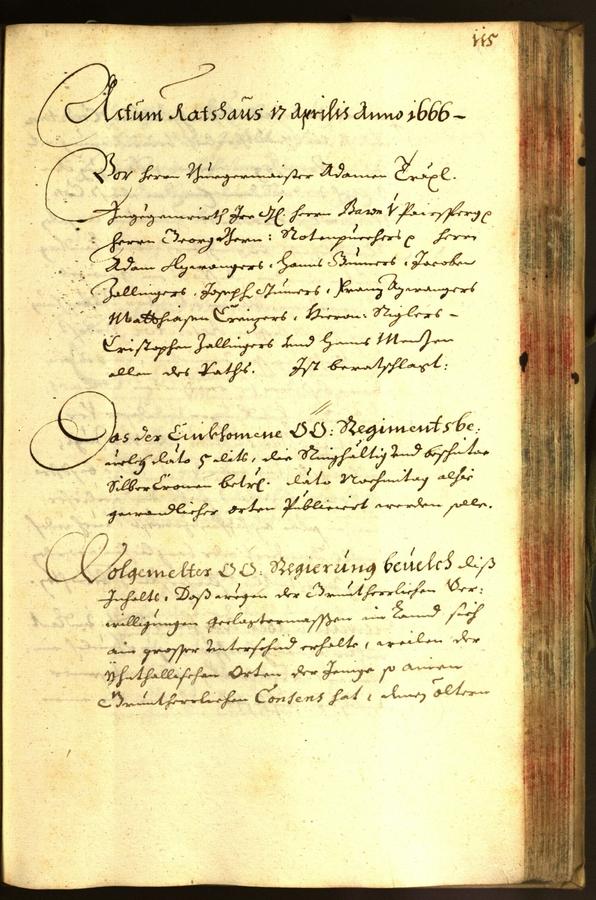 Stadtarchiv Bozen - BOhisto Ratsprotokoll 1666 