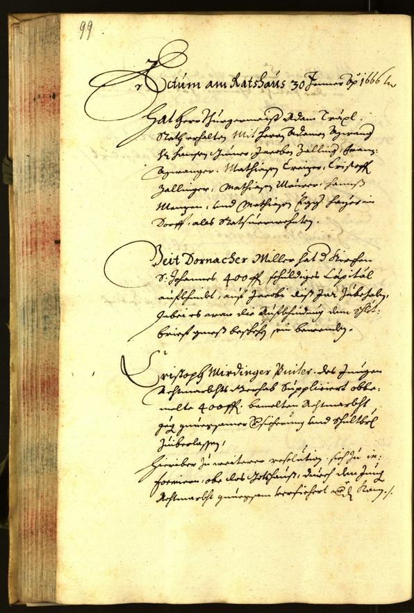 Stadtarchiv Bozen - BOhisto Ratsprotokoll 1666 