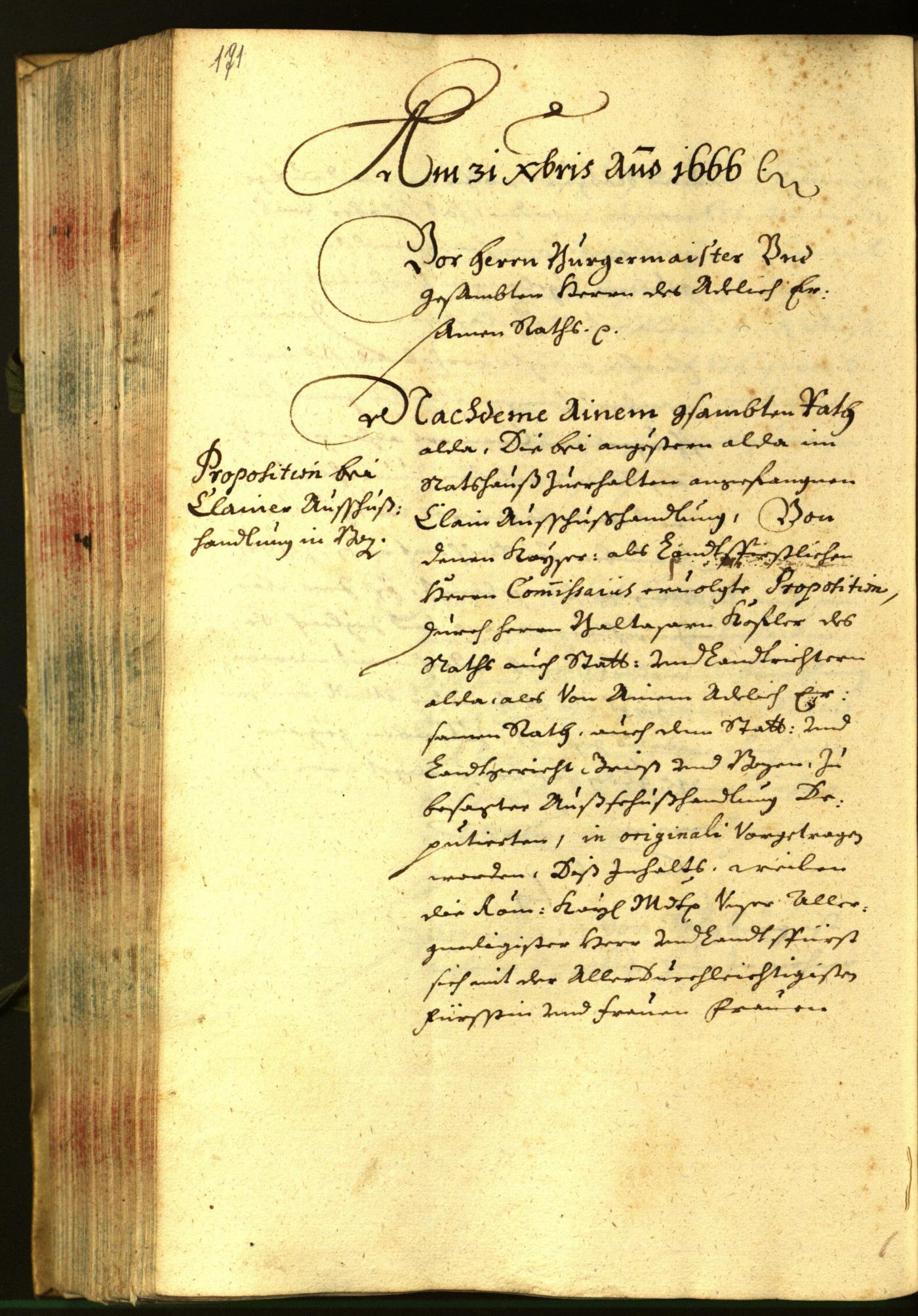 Stadtarchiv Bozen - BOhisto Ratsprotokoll 1666 