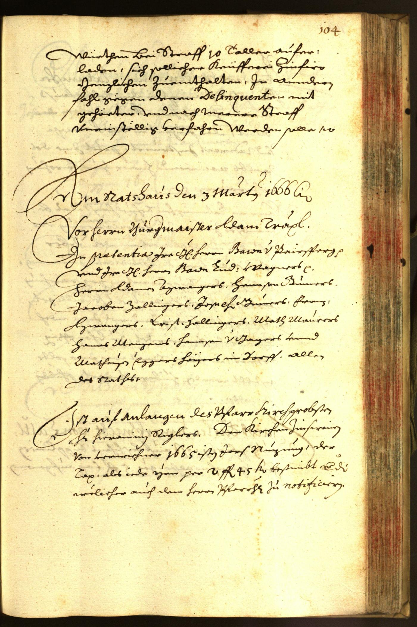 Stadtarchiv Bozen - BOhisto Ratsprotokoll 1666 