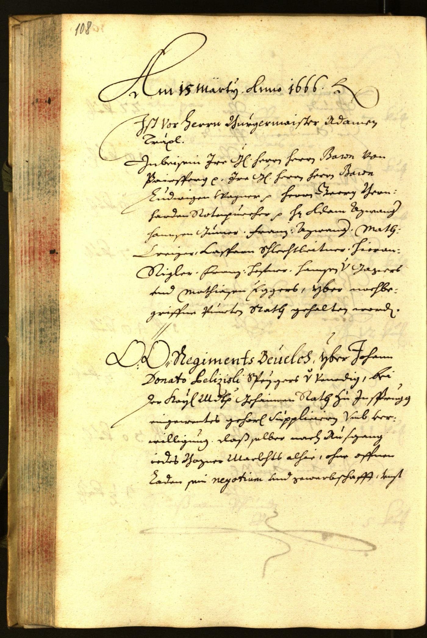 Stadtarchiv Bozen - BOhisto Ratsprotokoll 1666 