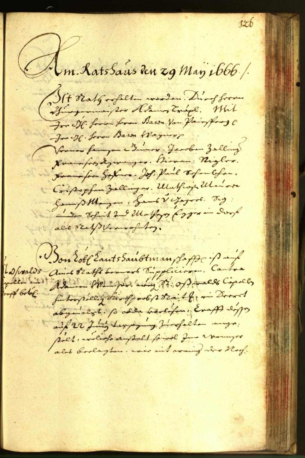 Stadtarchiv Bozen - BOhisto Ratsprotokoll 1666 