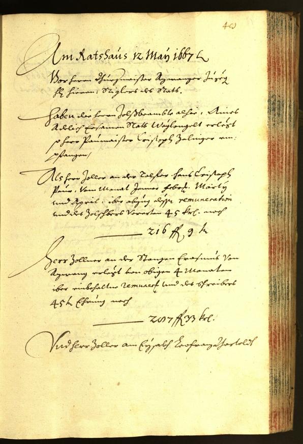 Stadtarchiv Bozen - BOhisto Ratsprotokoll 1667 